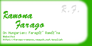 ramona farago business card